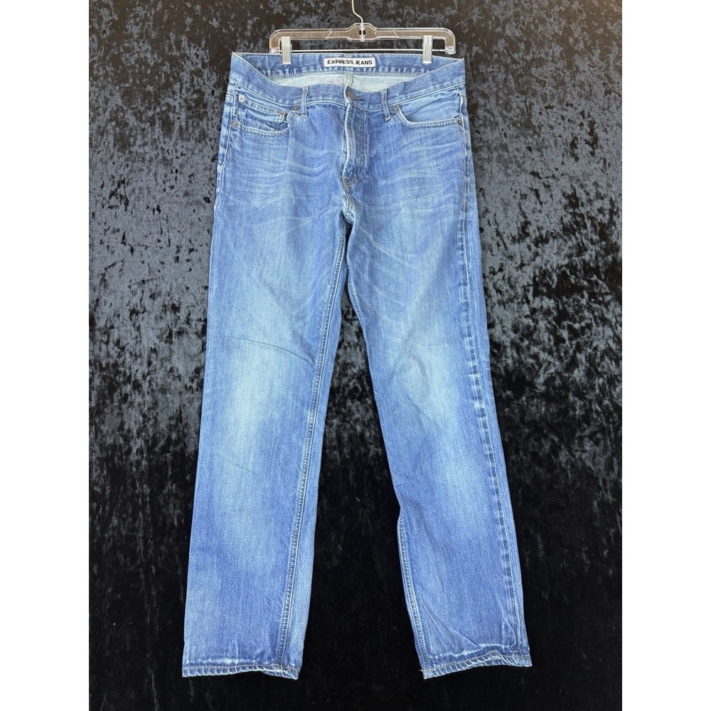 Express Jeans Mens 34x32 Kingston Tapered Leg Classic Fit Blue Denim Cowboy